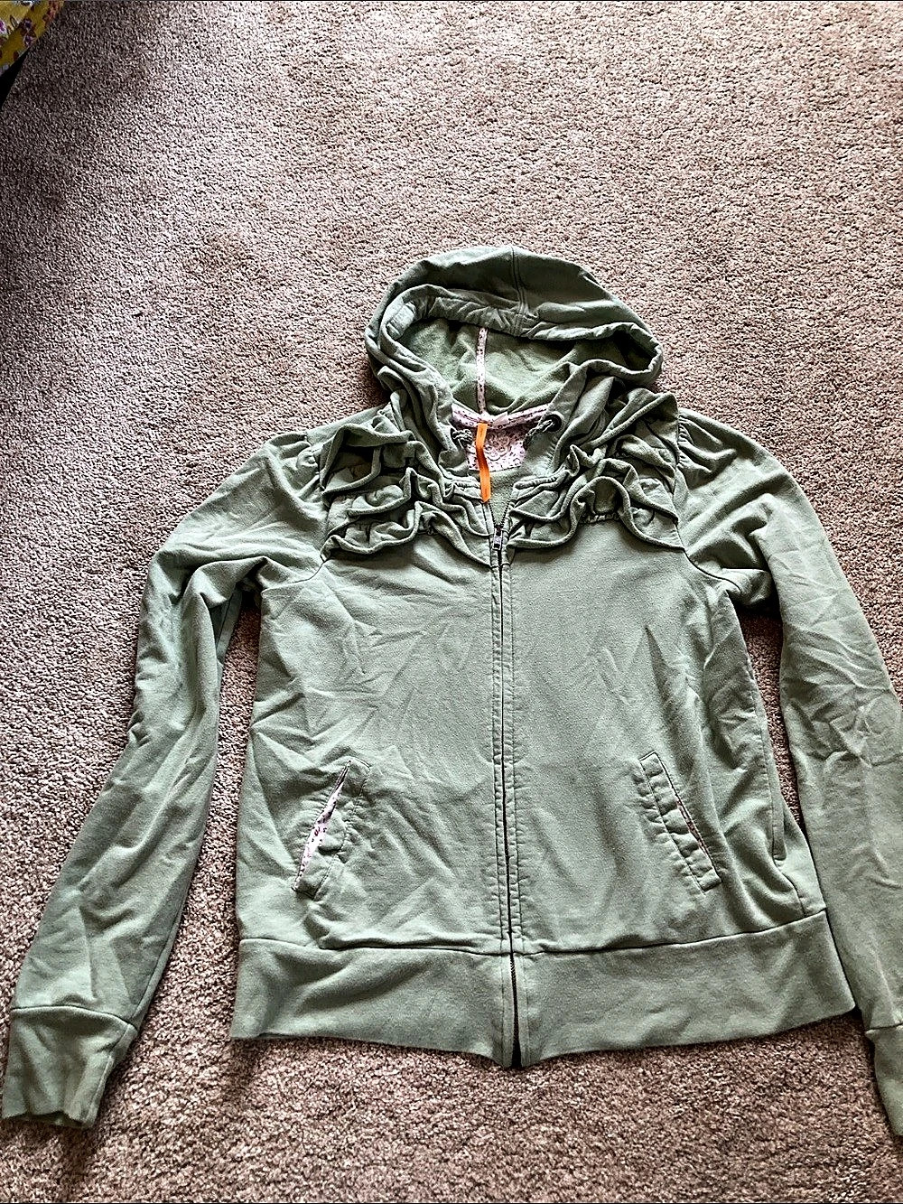 Saturday Floral Hooded Jacket in Green Size Small